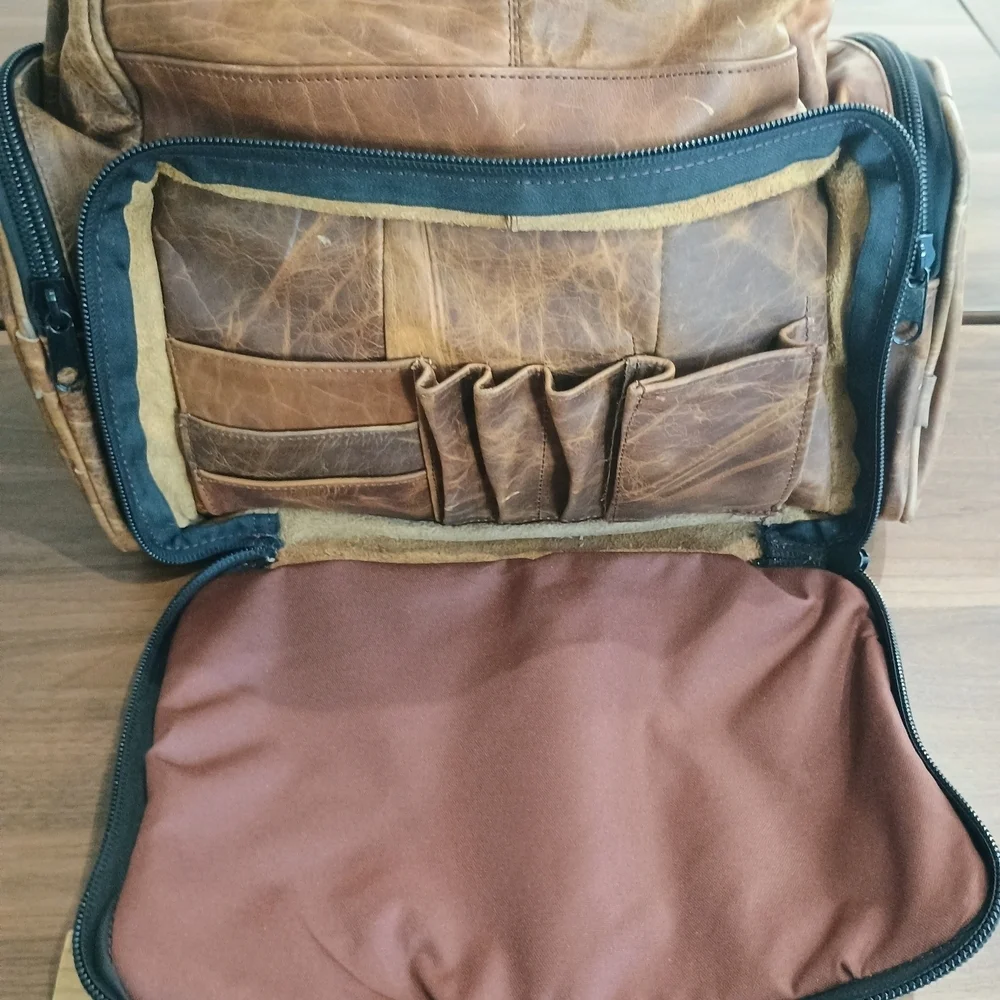 Large Brown Leather Backpack